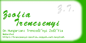 zsofia trencsenyi business card